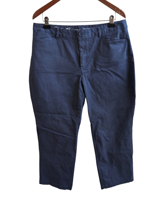 Eddie Bauer Pants - Eddie Bauer Legend Wash Stretch Dark Blue Curvy Fit Cropped Pants Size 14 Tall